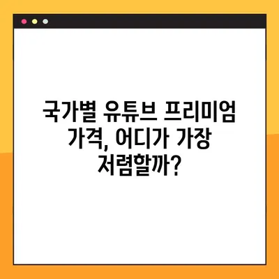 유튜브 프리미엄 가격 비교 | 30개국 가격 정리 | 월 구독료, 국가별 가격, 할인 정보