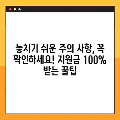 긴급복지생계지원금, 100% 받는 방법 완벽 가이드 | 신청 자격, 필요 서류, 절차, 주의 사항