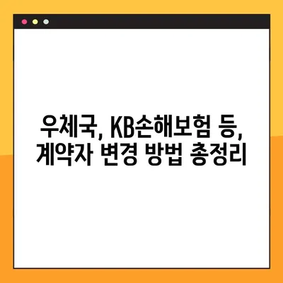 보험 계약자 변경, 이렇게 하세요! | 우체국, KB손해보험 등 20개 보험사 가이드