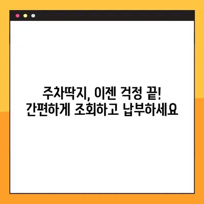 주정차위반 조회 & 과태료 납부, 이제 헷갈리지 마세요! | 간편 조회부터 납부까지 완벽 가이드 |