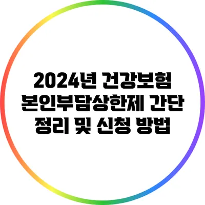 2024년 건강보험 본인부담상한제 간단 정리 및 신청 방법