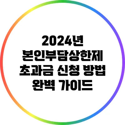 2024년 본인부담상한제 초과금 신청 방법 완벽 가이드