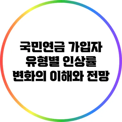 국민연금 가입자 유형별 인상률 변화의 이해와 전망