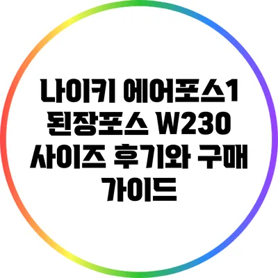 나이키 에어포스1 된장포스 W230 사이즈 후기와 구매 가이드