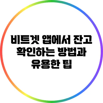 비트겟 앱에서 잔고 확인하는 방법과 유용한 팁