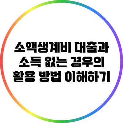 소액생계비 대출과 소득 없는 경우의 활용 방법 이해하기