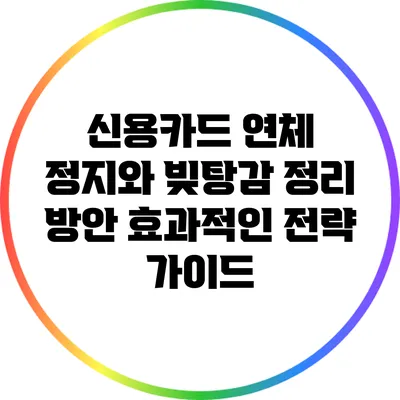 신용카드 연체 정지와 빚탕감 정리 방안: 효과적인 전략 가이드