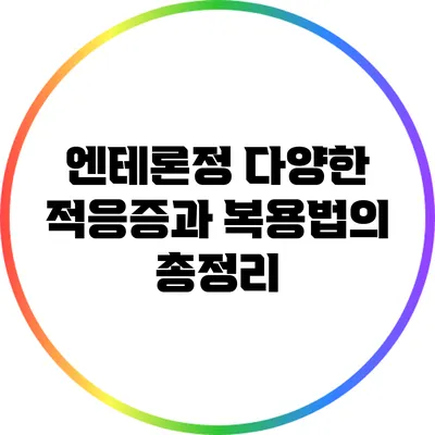 엔테론정: 다양한 적응증과 복용법의 총정리