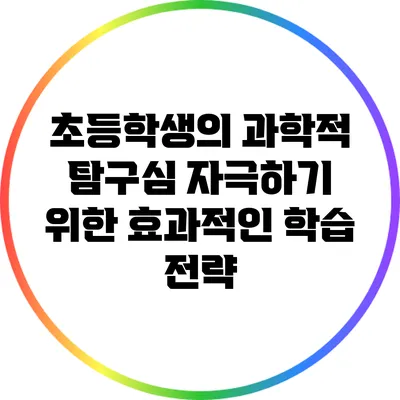 초등학생의 과학적 탐구심 자극하기 위한 효과적인 학습 전략