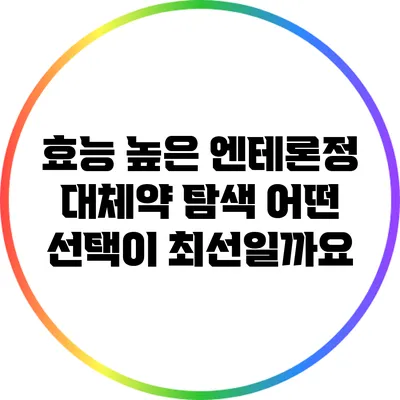 효능 높은 엔테론정 대체약 탐색: 어떤 선택이 최선일까요?