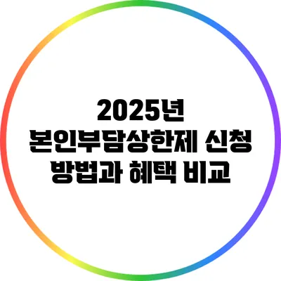 2025년 본인부담상한제: 신청 방법과 혜택 비교