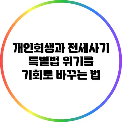 개인회생과 전세사기 특별법: 위기를 기회로 바꾸는 법