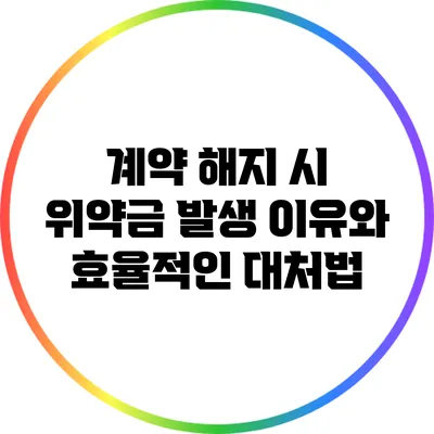 계약 해지 시 위약금 발생 이유와 효율적인 대처법