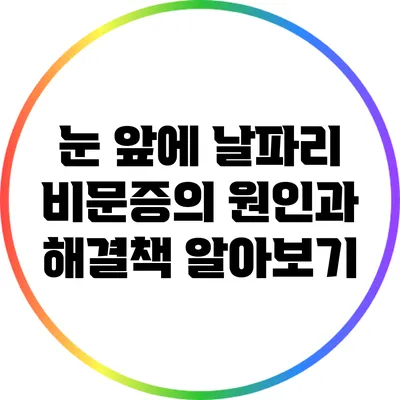 눈 앞에 날파리? 비문증의 원인과 해결책 알아보기