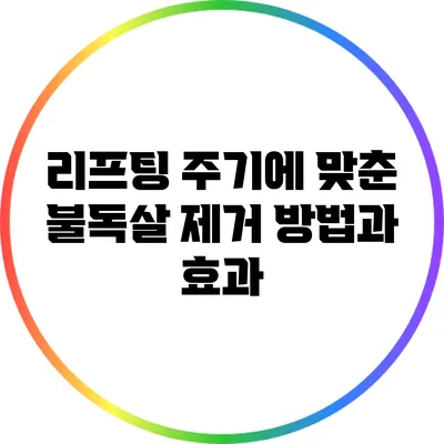 리프팅 주기에 맞춘 불독살 제거 방법과 효과