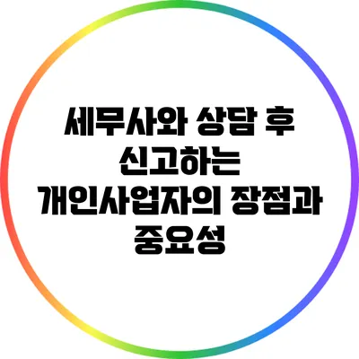 세무사와 상담 후 신고하는 개인사업자의 장점과 중요성