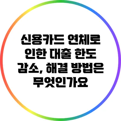 신용카드 연체로 인한 대출 한도 감소, 해결 방법은 무엇인가요?