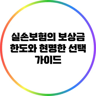 실손보험의 보상금 한도와 현명한 선택 가이드