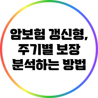 암보험 갱신형, 주기별 보장 분석하는 방법