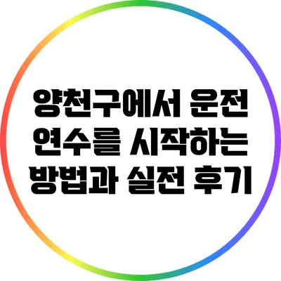 양천구에서 운전 연수를 시작하는 방법과 실전 후기