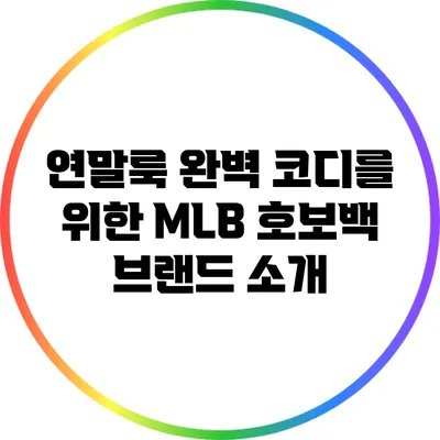 연말룩 완벽 코디를 위한 MLB 호보백 브랜드 소개