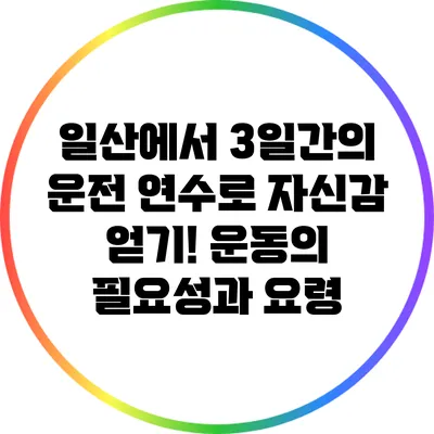 일산에서 3일간의 운전 연수로 자신감 얻기! 운동의 필요성과 요령