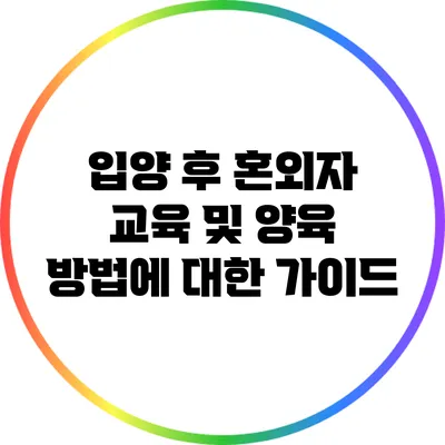 입양 후 혼외자 교육 및 양육 방법에 대한 가이드