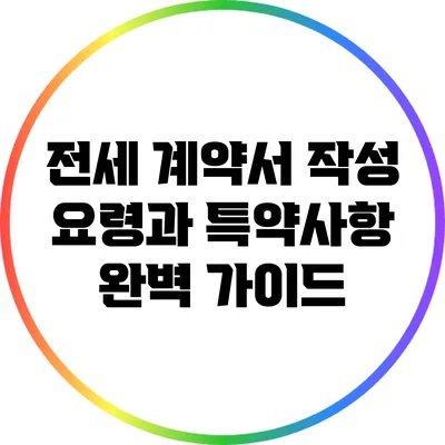 전세 계약서 작성 요령과 특약사항 완벽 가이드