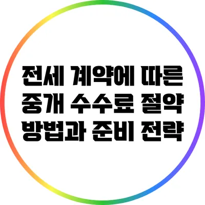 전세 계약에 따른 중개 수수료 절약 방법과 준비 전략