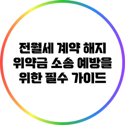 전월세 계약 해지 위약금 소송 예방을 위한 필수 가이드