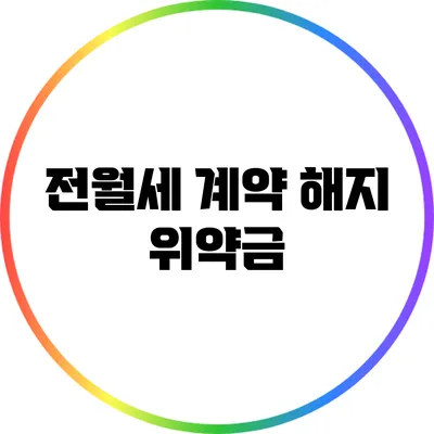 전월세 계약 해지 위약금
