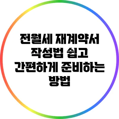 전월세 재계약서 작성법: 쉽고 간편하게 준비하는 방법
