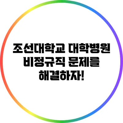 조선대학교 대학병원 비정규직 문제를 해결하자!