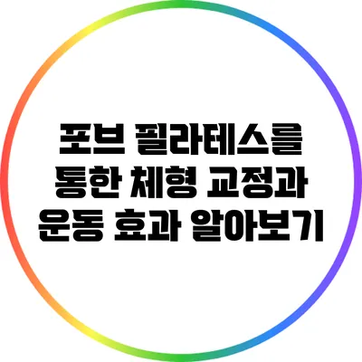 포브 필라테스를 통한 체형 교정과 운동 효과 알아보기