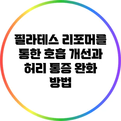 필라테스 리포머를 통한 호흡 개선과 허리 통증 완화 방법