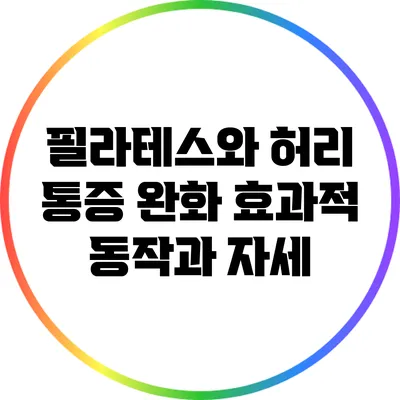 필라테스와 허리 통증 완화: 효과적 동작과 자세