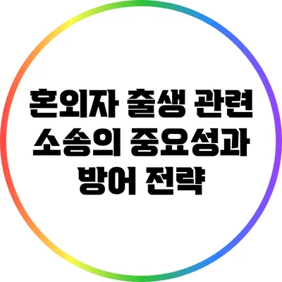 혼외자 출생 관련 소송의 중요성과 방어 전략