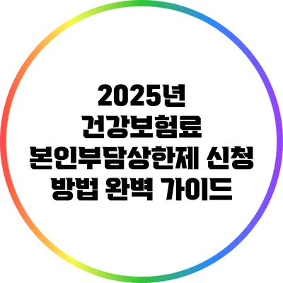 2025년 건강보험료 본인부담상한제 신청 방법 완벽 가이드