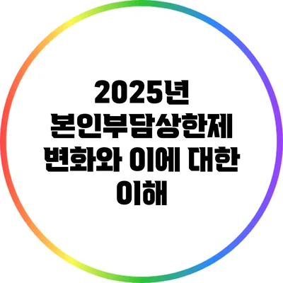 2025년 본인부담상한제 변화와 이에 대한 이해