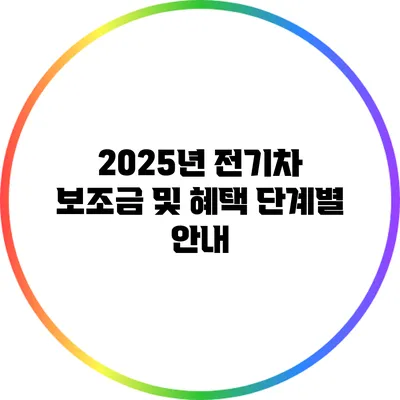 2025년 전기차 보조금 및 혜택 단계별 안내