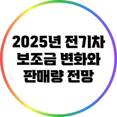 2025년 전기차 보조금 변화와 판매량 전망