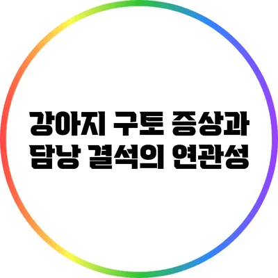 강아지 구토 증상과 담낭 결석의 연관성