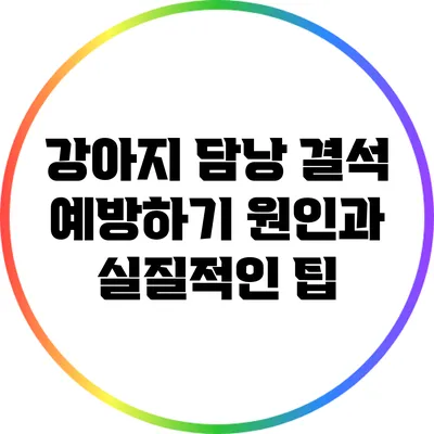 강아지 담낭 결석 예방하기: 원인과 실질적인 팁