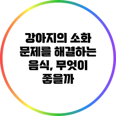강아지의 소화 문제를 해결하는 음식, 무엇이 좋을까?