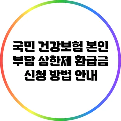 국민 건강보험 본인 부담 상한제 환급금 신청 방법 안내