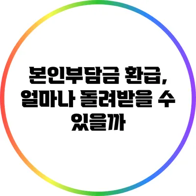 본인부담금 환급, 얼마나 돌려받을 수 있을까?