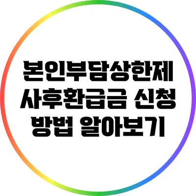 본인부담상한제: 사후환급금 신청 방법 알아보기