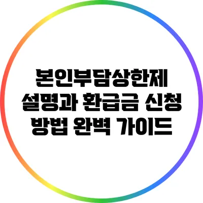 본인부담상한제 설명과 환급금 신청 방법 완벽 가이드