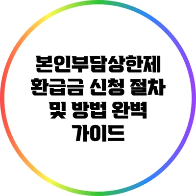 본인부담상한제 환급금 신청 절차 및 방법 완벽 가이드