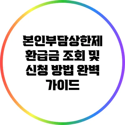 본인부담상한제 환급금 조회 및 신청 방법 완벽 가이드